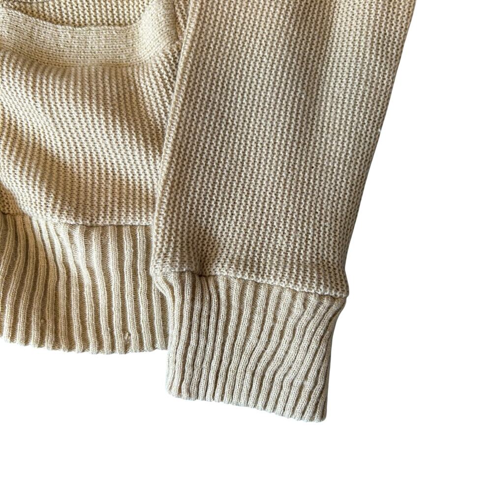 Vintage 70s Acrylic Gold Khaki Cardigan Sz Medium - Picture 9 of 13